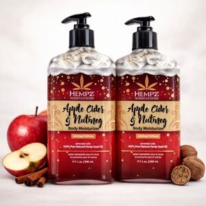 NWT Hempz Apple Cider & Nutmeg Body Moisturizer 17oz Limited Edition 2 Pack